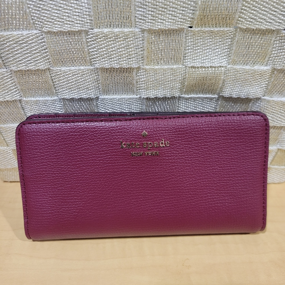 Kate Spade Slim Bifold Wallet Leather, 6.5” Wide, 3.5” Height, Leather